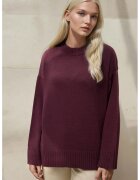 HiCCUP Pulover dama - guler rotund - confortabil - mov inchis - tricot