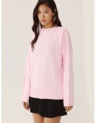HiCCUP Pulover dama guler rotund - confortabil - roz - tricot