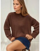 HiCCUP Pulover dama guler rotund - maro - tricot