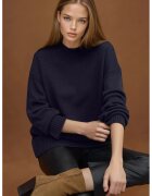 HiCCUP Pulover dama - lung tricotat - guler rotund - albastru inchis - tricot
