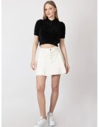 HiCCUP Pulover dama - pufos - guler camasa - maneca scurta - tricot - Negru -