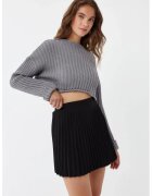 HiCCUP Pulover dama - pulover scurt - gri - tricot
