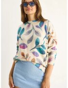 HiCCUP Pulover dama - Pulover tricotat cu model floral - multicolor - tricot -