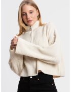 HiCCUP Pulover dama - supradimensionat - guler inalt - crem - tricot - Bej