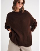 HiCCUP Pulover dama - supradimensionat - tricot - maro -