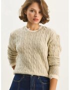 HiCCUP Pulover dama - Tricot - Bej -