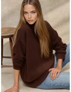 HiCCUP Pulover dama - tricotat - confortabil - tricot - Maro Nuc -