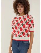 HiCCUP Pulover dama - tricotat cu maneca scurta - model unic - rosu - acril