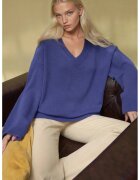 HiCCUP Pulover dama - tricotat gros - decolteu in V - albastru lavanda - tricot
