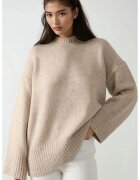 HiCCUP Pulover dama - tricotat gros - guler rotund - tricot - natural -