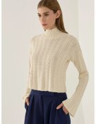 HiCCUP Pulover dama tricotat texturat - Natural