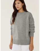 HiCCUP Pulover de dama guler rotund - confortabil - gri - tricot