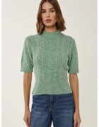 HiCCUP Pulover tricotat - guler inalt - maneci scurte - verde - acril