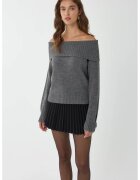 HiCCUP Pulover tricotat - umeri goi - acril/tricot - gri