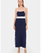 HiCCUP Rochie maxi - Albastru inchis/Alb - Jerseu - Albastru marin -