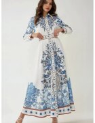 HiCCUP Rochie maxi albastru - textil - Albastru deschis