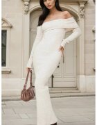 HiCCUP Rochie maxi bodycon - umeri goi - bej - tricot