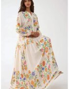 HiCCUP Rochie maxi - decolteu in V - bej - textil