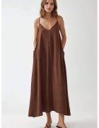 HiCCUP Rochie maxi - forma de A - maro - textil