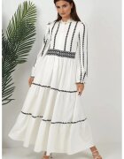 HiCCUP Rochie maxi - imprimeu floral - alb - material gros