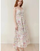 HiCCUP Rochie maxi imprimeu floral - decolteu in V - bumbac - multicolor