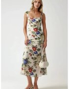 HiCCUP Rochie maxi - imprimeu - guler inima - bej - tul