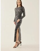 HiCCUP Rochie maxi - imprimeu leopard - negru