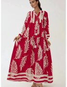 HiCCUP Rochie maxi - imprimeu - rosu - viscoza