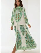 HiCCUP Rochie maxi - imprimeu - verde - textil