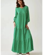 HiCCUP Rochie maxi - imprimeu - verde - viscoza