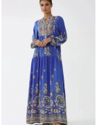 HiCCUP Rochie maxi maneca lunga - albastra - viscoza