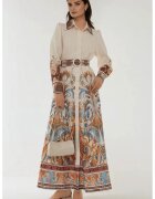 HiCCUP Rochie maxi maneca lunga - imprimeu - textil