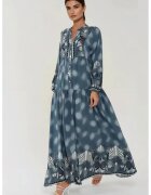 HiCCUP Rochie maxi - maneca lunga - imprimeu - viscoza