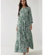 HiCCUP Rochie maxi - model frunze - verde - viscoza