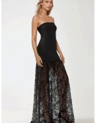 HiCCUP Rochie maxi - mulata - detalii din dantela - neagra - textil