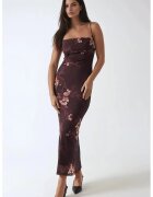 HiCCUP Rochie maxi mulata imprimeu leopard - maneci lungi - maro - tul - Maro