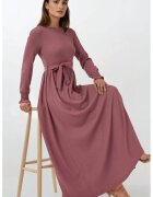 HiCCUP Rochie maxi texturata - guler rotund - mov - jerseu