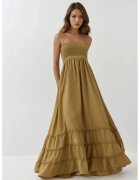 HiCCUP Rochie maxi - texturata - verde masliniu - jerseu