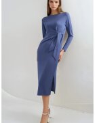 HiCCUP Rochie Midi - Albastru - din jerseu