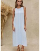 HiCCUP Rochie midi - bumbac texturat - albastru