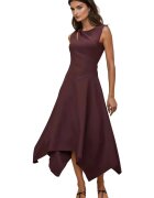 HiCCUP Rochie midi cu decupaje maro - Maro inchis