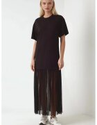 HiCCUP Rochie midi - cu fusta din tul - confortabila - neagra - din jerseu