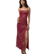 HiCCUP Rochie midi cu guler patrat și imprimeu roșu - Multicolor