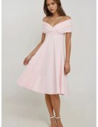 HiCCUP Rochie midi - decolteu tip barca - roz - textil