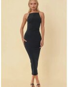 HiCCUP Rochie midi - guler halter - jerseu - negru