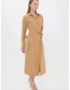 HiCCUP Rochie midi - maneca lunga - detaliu cu nasturi - fabricat din materiale de calitate