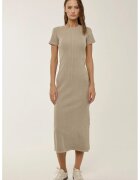 HiCCUP Rochie midi - maneca scurta - guler rotund - bej - tricotaj