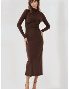 HiCCUP Rochie midi - mulata - culoare maro - jerseu