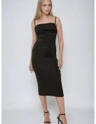 HiCCUP Rochie midi mulata - guler inalt - negru - jerseu
