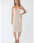 HiCCUP Rochie midi mulata guler patrat - material subtire - bej